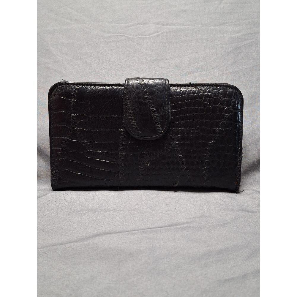 Vintage Unbranded Leather Organizer Wallet Black